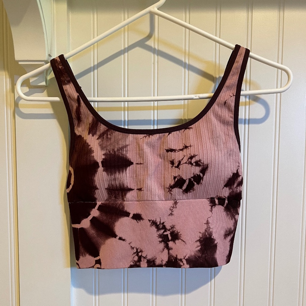 Pink longline sports bra size m